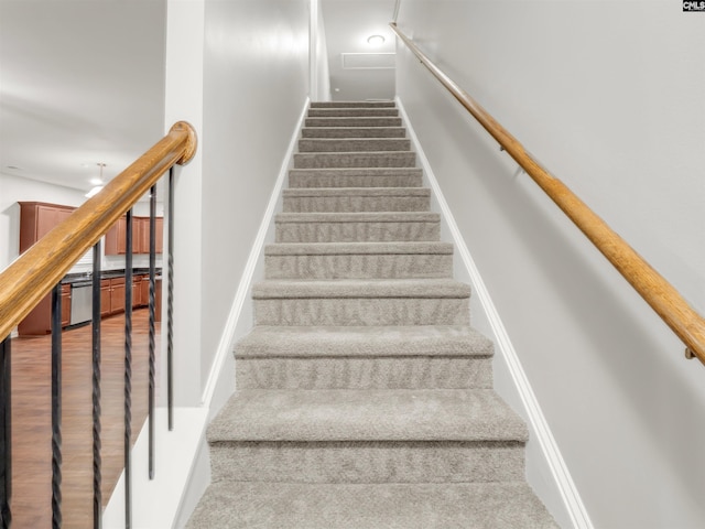 1124 Campbell Ridge Dr, Elgin, SC 29045 - stairs featuring wood finished floors