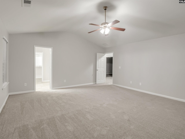 1124 Campbell Ridge Dr, Elgin, SC 29045 - interior space featuring light carpet, baseboards, visible vents, and vaulted ceiling