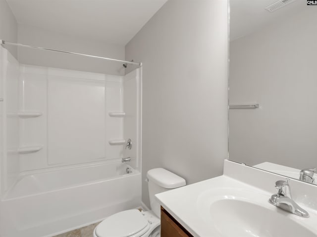 1124 Campbell Ridge Dr, Elgin, SC 29045 - full bath with washtub / shower combination, visible vents, vanity, and toilet
