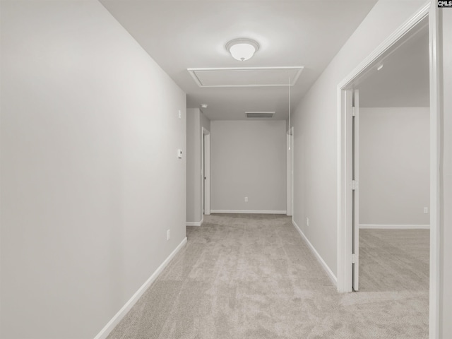 1124 Campbell Ridge Dr, Elgin, SC 29045 - corridor with visible vents, carpet flooring, attic access, and baseboards