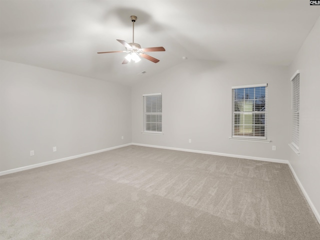 1124 Campbell Ridge Dr, Elgin, SC 29045 - unfurnished room featuring lofted ceiling, ceiling fan, carpet flooring, and baseboards