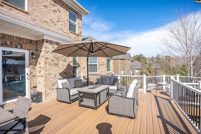 deck with an outdoor living space