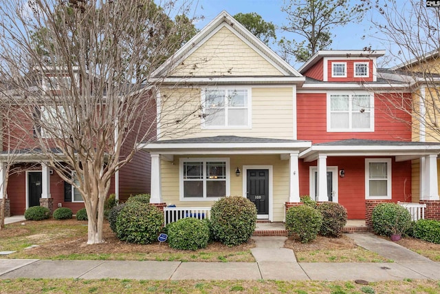 view of front of property with covered porch