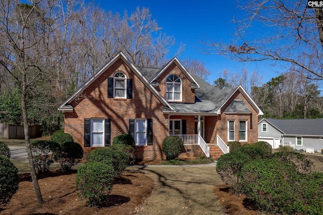 view of front of property with fence and brick siding