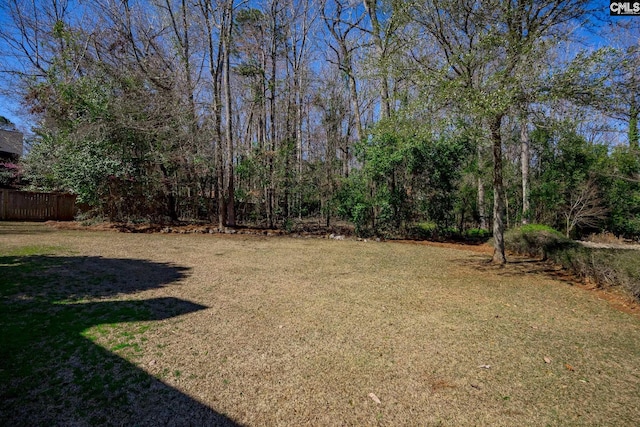 view of yard featuring fence