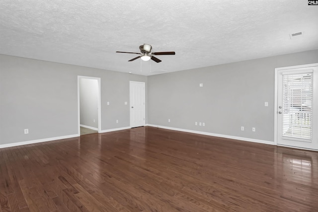 257 Castlebury Dr, Columbia, SC 29229 - unfurnished room with ceiling fan, baseboards, a textured ceiling, and dark wood-style floors