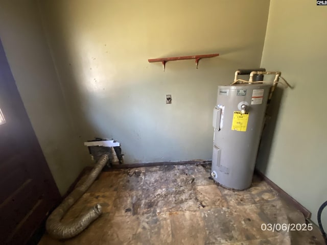 utility room with water heater