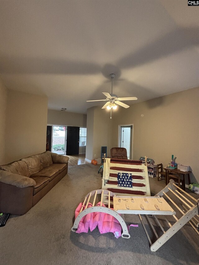 416 Knotts Ct, Lexington, SC 29073 - carpeted living area featuring ceiling fan