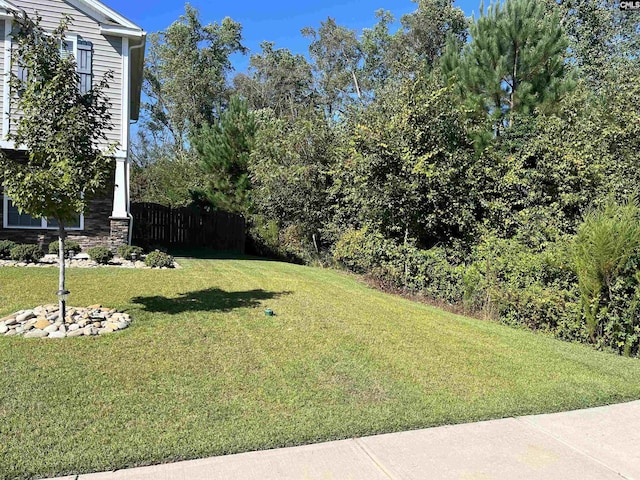 view of yard with fence