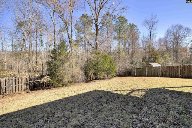 view of yard featuring fence