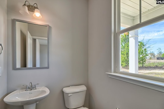 bathroom with toilet and a sink