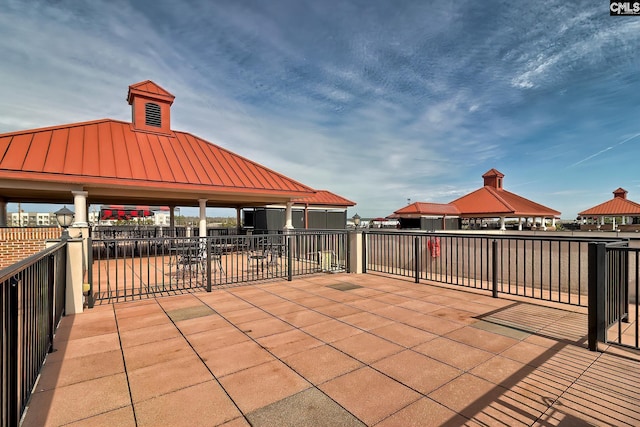 view of patio with a gazebo