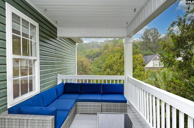 exterior space featuring outdoor lounge area