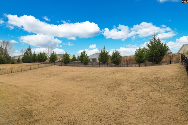 view of yard featuring fence