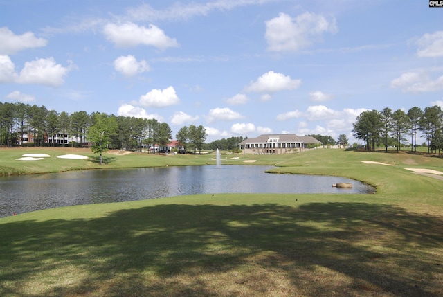 property view of water featuring golf course view