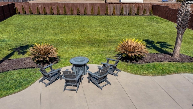 263 Compass Trl, Blythewood, SC 29016 - view of patio featuring a fire pit and a fenced backyard