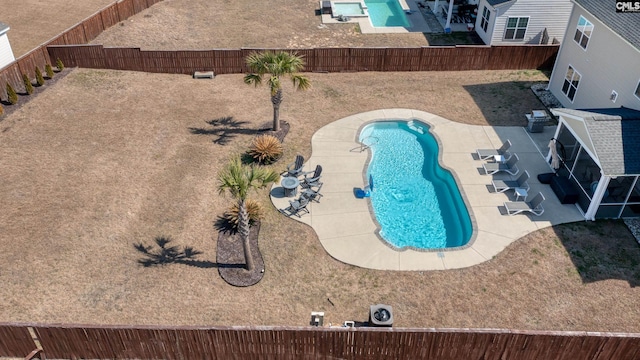 263 Compass Trl, Blythewood, SC 29016 - view of pool featuring a fenced in pool, a fenced backyard, and a patio area