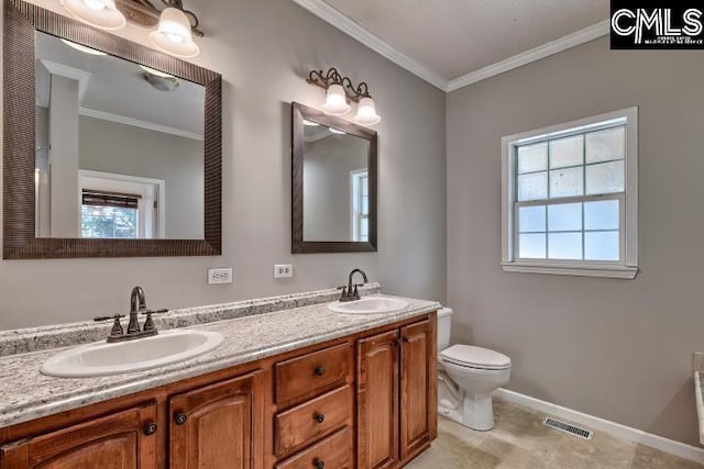 full bathroom featuring visible vents, plenty of natural light, and a sink