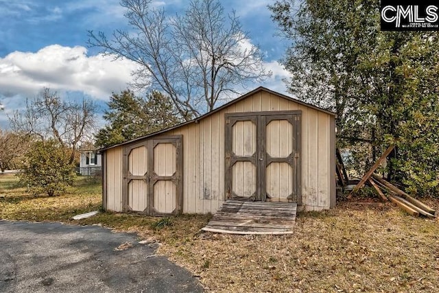 view of shed