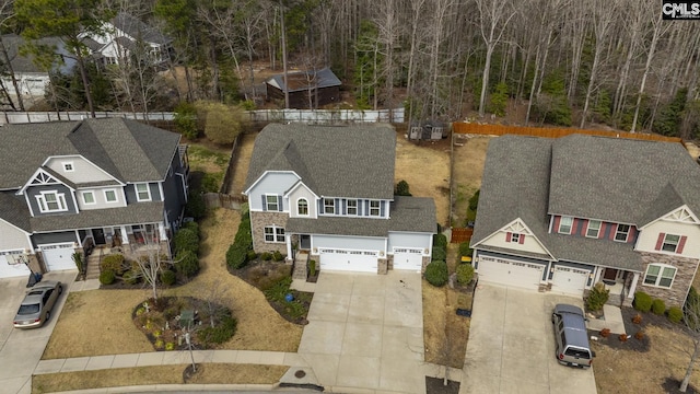 aerial view featuring a residential view