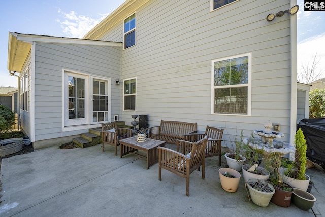 view of patio featuring outdoor lounge area