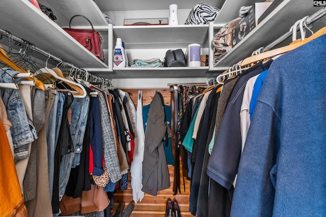 spacious closet featuring wood finished floors