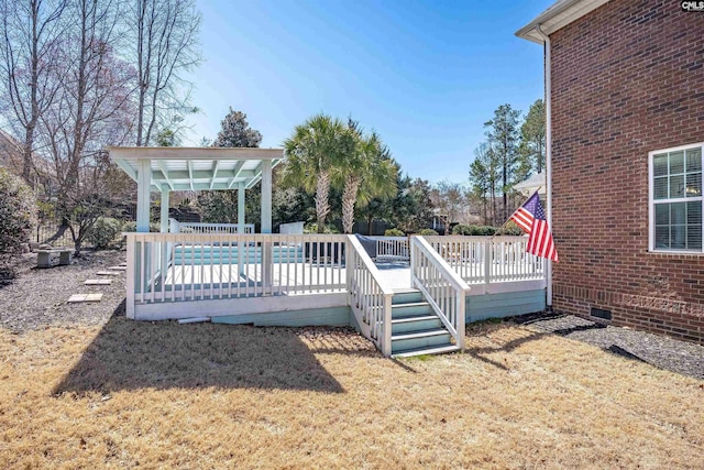 view of yard featuring a deck