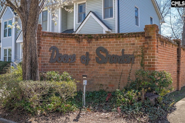 view of community sign