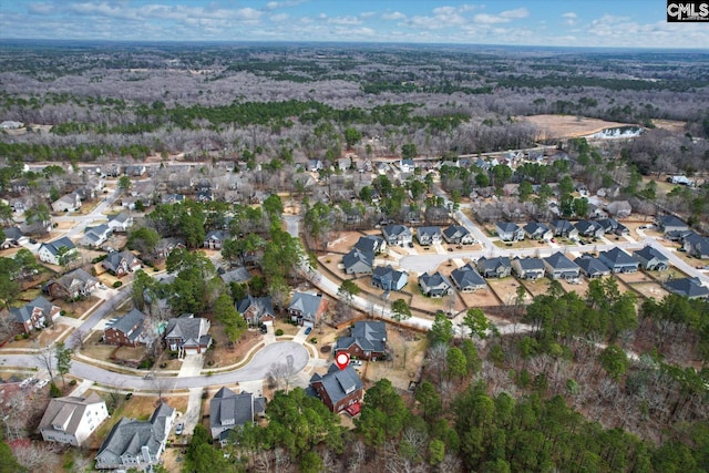 drone / aerial view with a residential view