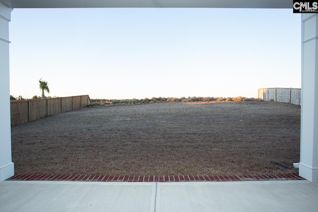 view of yard featuring fence