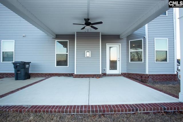 view of patio / terrace with ceiling fan