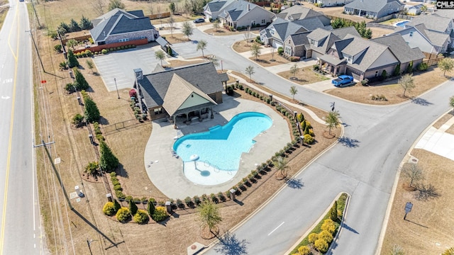 aerial view with a residential view