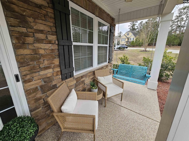 view of patio / terrace featuring covered porch