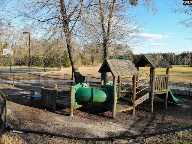 view of playground with fence