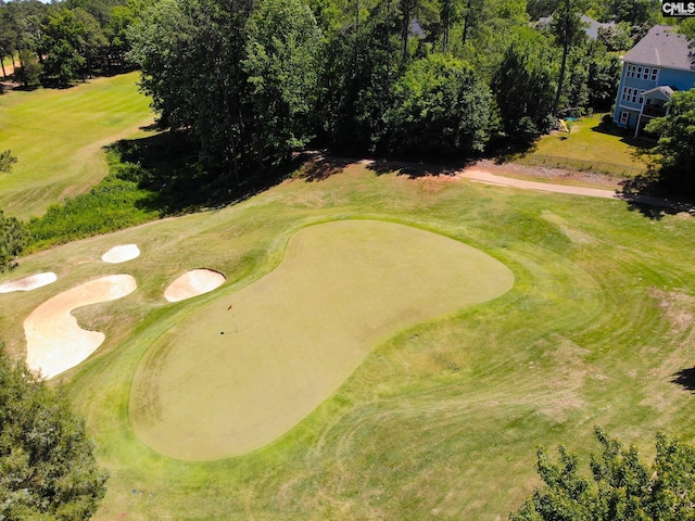 bird's eye view featuring view of golf course