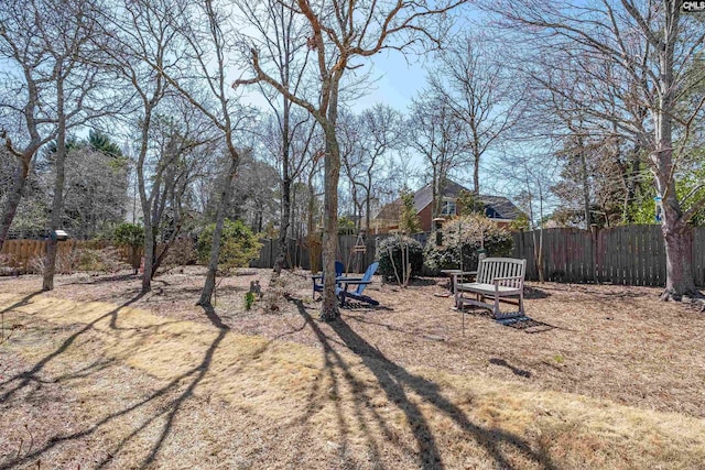 view of yard featuring fence