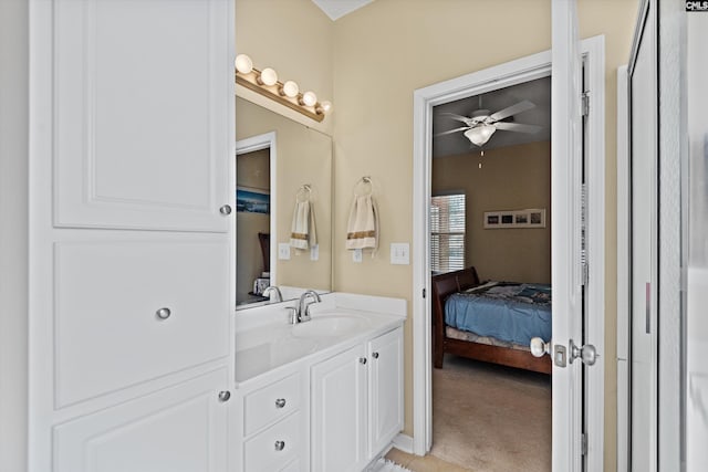 141 Vista Oaks Dr, Lexington, SC 29072 - ensuite bathroom featuring ensuite bath, vanity, and ceiling fan