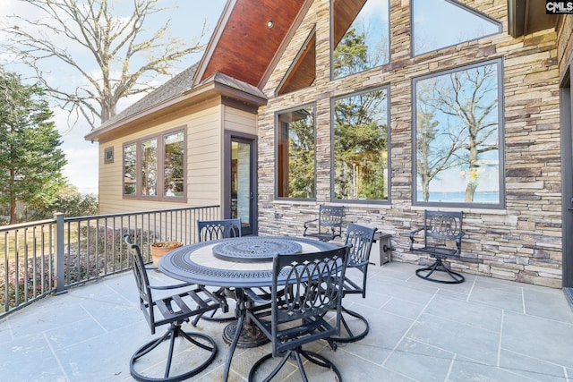 view of patio with outdoor dining space