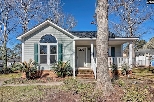 bungalow featuring a porch