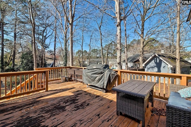 deck with grilling area