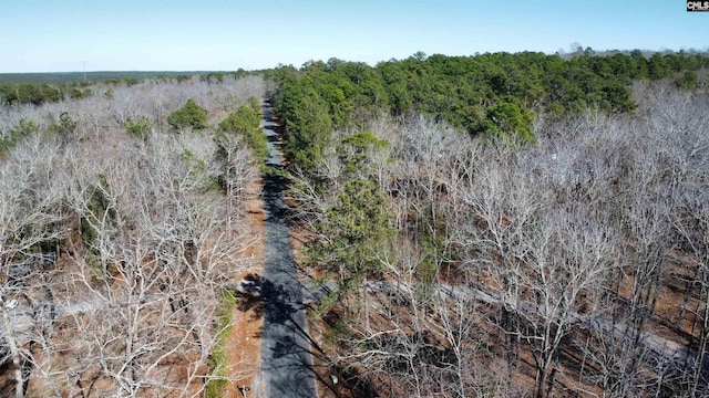 drone / aerial view with a forest view