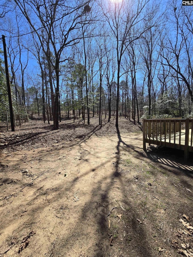 view of yard with a deck