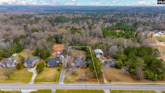 bird's eye view with a forest view