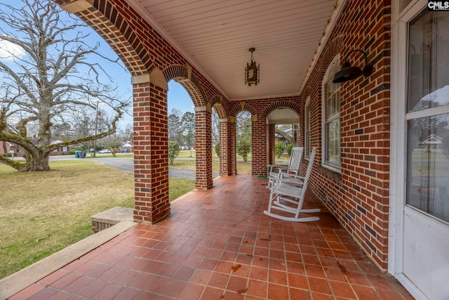 view of patio with a porch