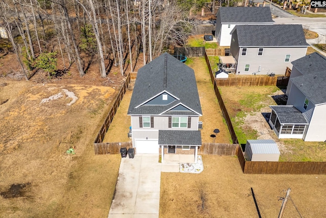 drone / aerial view featuring a residential view