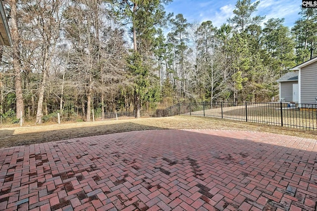 view of patio with fence