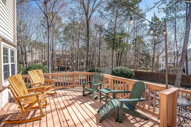 wooden deck with fence