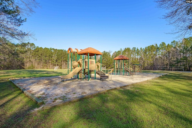 communal playground with a lawn