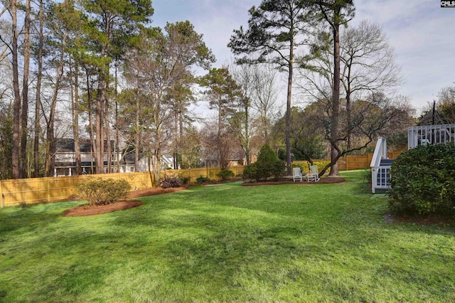 view of yard featuring fence