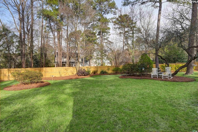 view of yard featuring fence